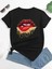 Dudak Baskılı Oversize T-Shirt Salaş Boyfirend 1