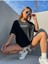 Siyah West Coast Baskılı Oversize T-Shirt Salaş Boyfirend 2