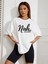 Nah Baskılı Siyah Oversize T-Shirt Salaş Boyfirend 3