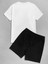 Unisex Standart Baskılı Oversize T-Shirt ve Şort Kombin 2
