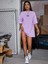 Minik Kelebek Baskılı Oversize T-Shirt Salaş Boyfirend 3
