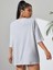 Kelebek Baskılı Kadın Oversize Gri Salas T-Shirt Boyfriend 3