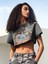 Kadın Oversize Crop New Wave Comine Baskılı 5
