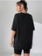Enerjik Baskılı Siyah Oversize T-Shirt Salaş Boyfirend 3