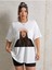 Brown Hair Woman Baskılı Kadın Oversize Beyaz Salas T-Shirt Boyfriend 1