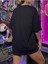 Emoji Baskılı Siyah Oversize T-Shirt Salaş Boyfirend 2