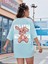 Girl Gang Baskılı Bebek Mavisi Oversize T-Shirt Salaş Boyfirend 2