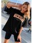 Siyah Michigan Baskılı Oversize Tshirt 3