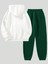 Jogger Beyaz Sweatshirt Alt Üst Eşofman Takımı Oversize Bisiklet Yaka 1