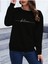 Believe Baskılı Bisiklet Yaka Siyah Kadın Oversize Sweatshirt 3