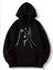 Kedi Dostu El Baskılı Kapüşonlu Oversize Sweatshirt 1