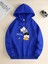 Unisex Anime Kediler Kapşonlu Baskılı Oversize Sweatshirt 1