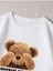 Ayıcık Baskılı Bisiklet Yaka Siyah Oversize Sweatshirt 4