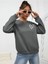 Kalp Baskılı Oversize Sıfır Yaka Sweatshirt 3