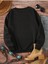 Siyah Mandala Baskılı Oversize Bisiklet Yaka Sweatshirt 3