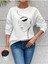 Kadın Tasarım Baskılı Oversize Bisiklet Yaka Sweatshirt 1