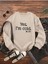 I'am Cold Baskılı Bej Bisiklet Yaka Ünisex Oversize Sweatshirt 5