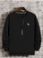 Akrep Baskılı Bisiklet Yaka Ünisex Siyah Oversize Sweatshirt 2