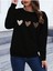 Minimal 3lü Kalp Baskılı Bisiklet Yaka Unisex Oversize Sweatshirt 3