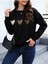 Minimal 3lü Kalp Baskılı Bisiklet Yaka Unisex Oversize Sweatshirt 4