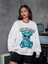 Exit The Space Baskılı Bisiklet Yaka Ünisex Beyaz Oversize Sweatshirt 1