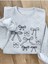 Kurdele Baskılı Kadın Oversiz Gri Sweatshirt 1