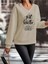 Unisex V-Yaka Bej Kadın Oversize Sweatshirt Unisex 2