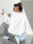 Sweet Love Baskılı Bisiklet Yaka Ünisex Beyaz Oversize Sweatshirt 3
