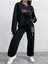 Siyah Black Pink Kapşonlu Sweatshirt Alt Üst Takım 1