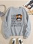 Kadın Baskılı Oversize Sıfır Yaka Sweatshirt 5
