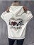 Lovely Baby Baskılı Ünisex Beyaz Kapüşonlu Oversize Sweatshirt 1