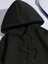 Beyaz Oversize Kırmızı Kelebek Baskılı Kapşonlu Sweatshirt 3iplik 5