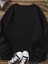 New Years Baskılı Bisiklet Yaka Siyah Ünisex Oversize Sweatshirt 2