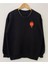2'li Ateş ile Su Baskılı Sevgili Kombini Kapüşonlu Siyah Kanguru Cep Ünisex Oversize Sweatshirt 2