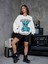 Exit The Space Baskılı Bisiklet Yaka Ünisex Beyaz Oversize Sweatshirt 2