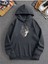 Unisex Kurt Baskılı Oversize Kapüşonlu Sweatshirt 1