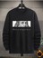 George Washington Baskılı Siyah Bisiklet Yaka Oversize Sweatshirt 3