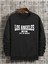 Los Angeless Baskılı Bisiklet Yaka Ünisex Oversize Sweatshirt 1