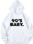 90's Baby. Baskılı Ünisex Beyaz Kapüşonlu Oversize Sweatshirt 1