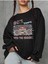 80's Years Teyp Baskılı Bisiklet Yaka Ünisex Siyah Oversize Sweatshirt 2