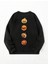 Korkunç Balkabak Sırt Baskılı Bisiklet Yaka Ünisex Siyah Oversize Sweatshirt 2