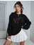 Kedi Dostu Baskılı Bisiklet Yaka Ünisex Oversize Sweatshirt 2