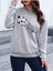 Tüy Baskılı Oversize Sıfır Yaka Sweatshirt 3