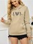 Leopar Kalp Ritmi Baskılı Ünisex Yeşil Kapüşonlu Oversize Sweatshirt 1