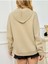 Leopar Kalp Ritmi Baskılı Ünisex Yeşil Kapüşonlu Oversize Sweatshirt 2