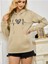 Leopar Kalp Ritmi Baskılı Ünisex Yeşil Kapüşonlu Oversize Sweatshirt 3