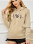 Leopar Kalp Ritmi Baskılı Ünisex Yeşil Kapüşonlu Oversize Sweatshirt 5
