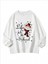 Yeni Yıl Temalı Bisiklet Yaka Beyaz Ünisex Oversize Sweatshirt 3