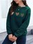 Minimal 3lü Kalp Baskılı Bisiklet Yaka Unisex Oversize Sweatshirt 4