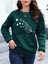Tüy Baskılı Oversize Sıfır Yaka Sweatshirt 1